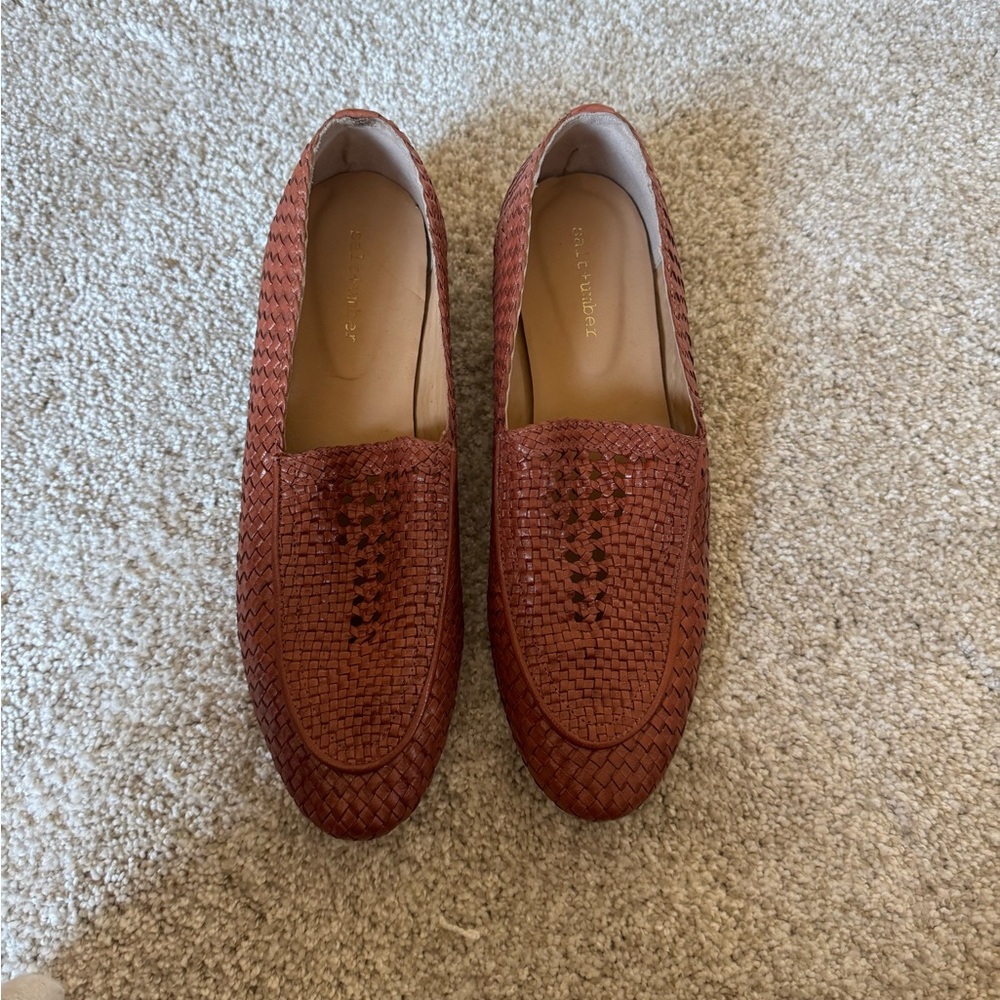 Women's Woven Leather Loafers - Brown